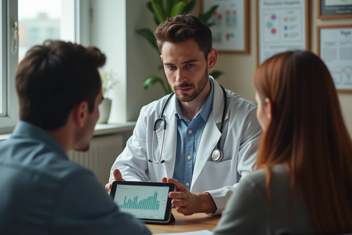 Medecin explique un graphique d